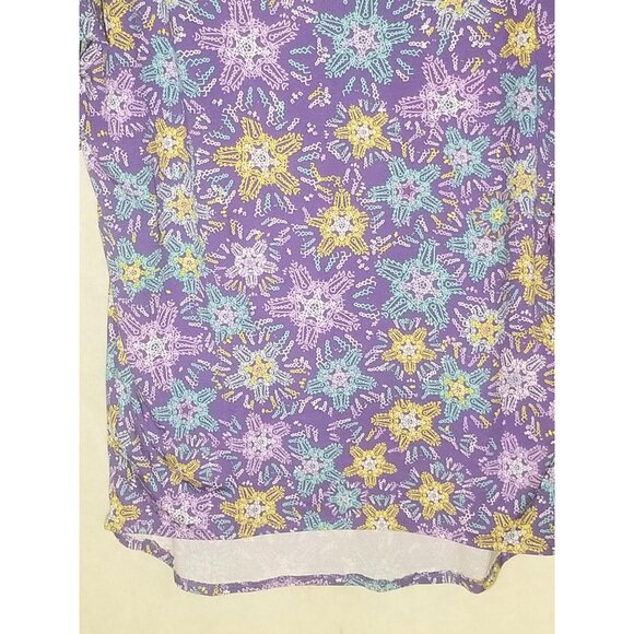 LuLaRoe Irma tunic mid sleeve geometric purple polyester blend size xs new READ - Picture 8 of 9
